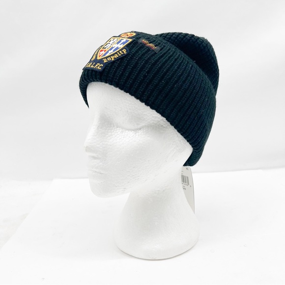 Polo Ralph Lauren BLACK Patched Courage Loyalty Knit Beanie Hat - Picture 6 of 14